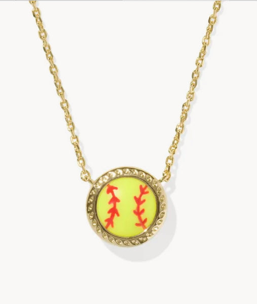 Kendra Scott Softball Pendant in Gold/Silver