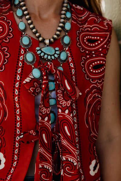 Rosa Clothing Bandana Tie Front Vest