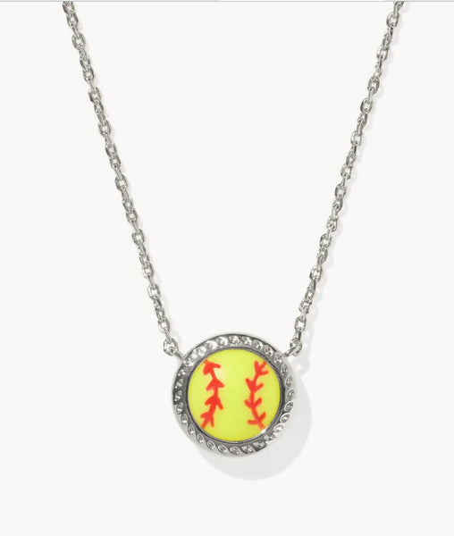 Kendra Scott Softball Pendant in Gold/Silver