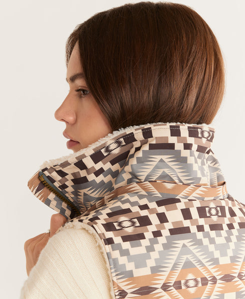 Pendleton Cedar Sherpa Fleece Lined Vest