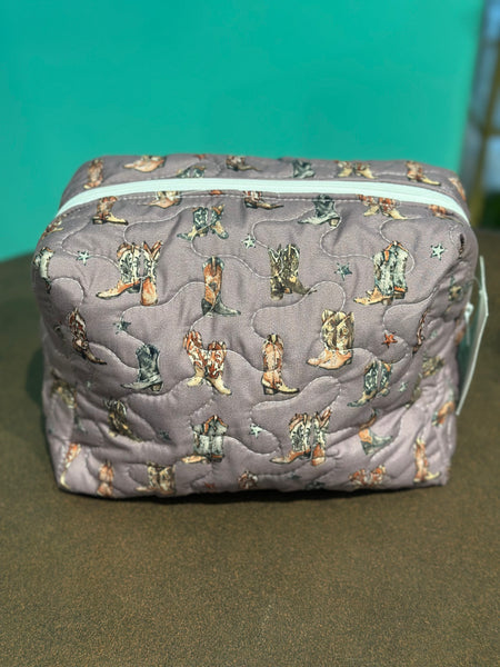 Ida Mae Thunderbird Boots Purple Large Cosmetic Bag