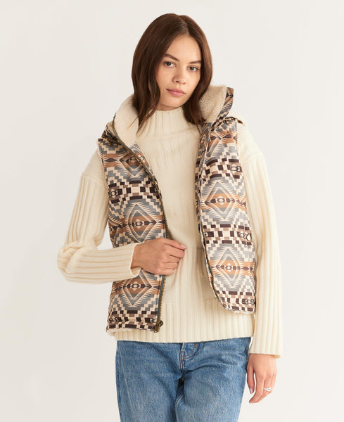 Pendleton Cedar Sherpa Fleece Lined Vest