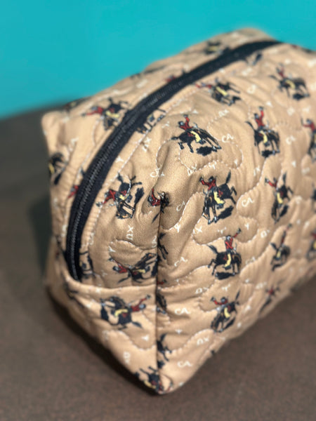 Ida Mae Lazy J Quilted Large Cosmetic Bag