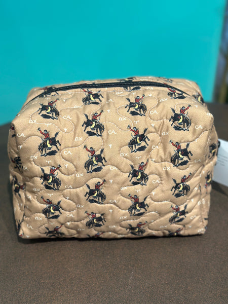 Ida Mae Lazy J Quilted Large Cosmetic Bag