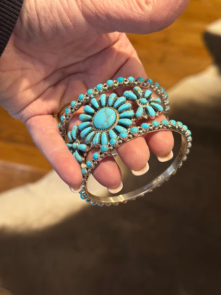 Zuni 3 Cluster Cuff Bracelet