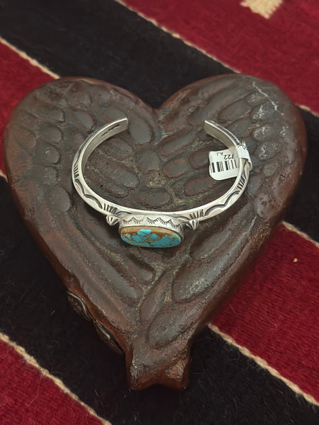 ALZ Turquoise Oval Stone Cuff Bracelet