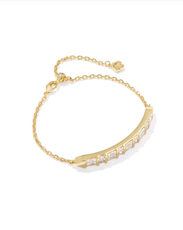 Kendra Scott Jamie Delicate Chain Bracelet Gold Metal in White CZ