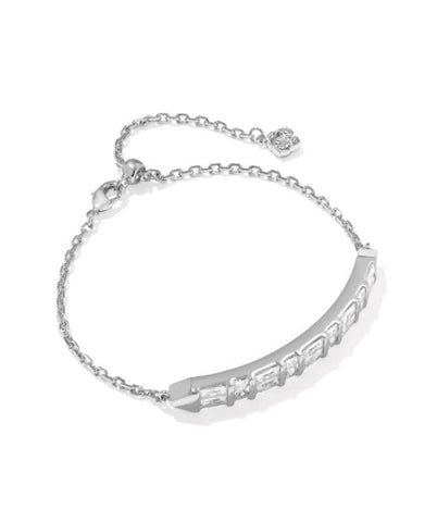 Kendra Scott Jamie Delicate Chain Bracelet in Silver White CZ