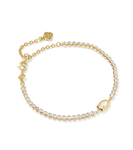 Kendra Scott Emilie Tennis Bracelet in Gold Ivory Mother-of-Pearl