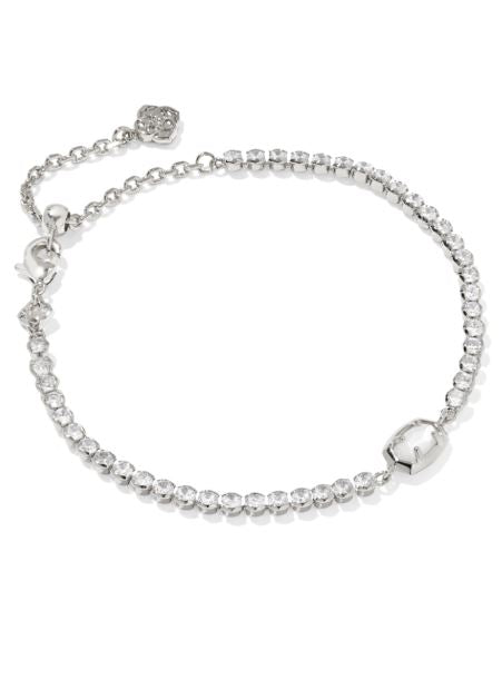 Kendra Scott Emilie Tennis Bracelet in Silver Ivory Mother-of-Pearl