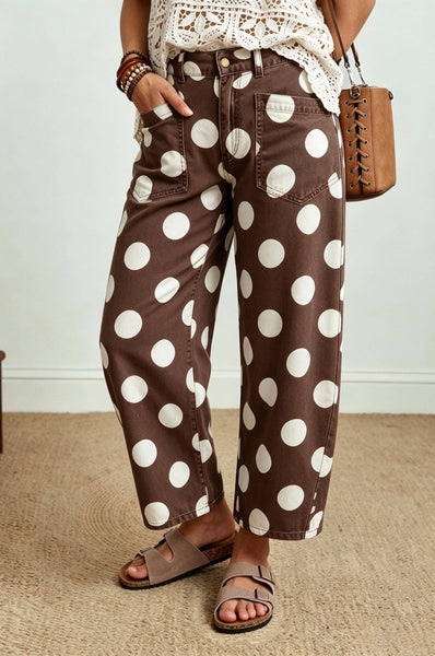 Polka Dot Ankle Length Jeans