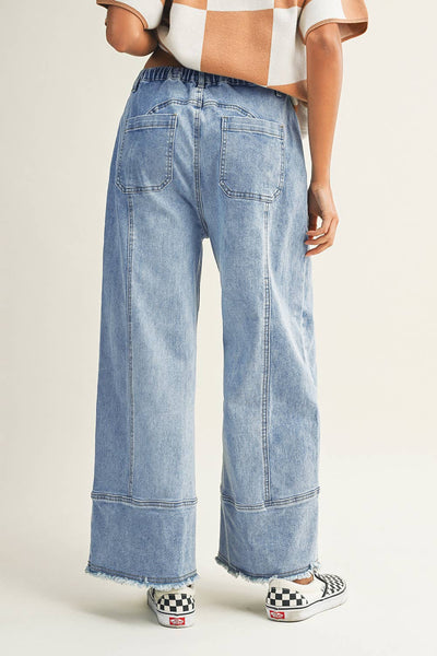 Drawstring Seam Denim Pants