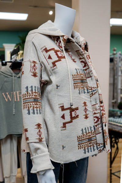 Aztec Hoodie Shacket