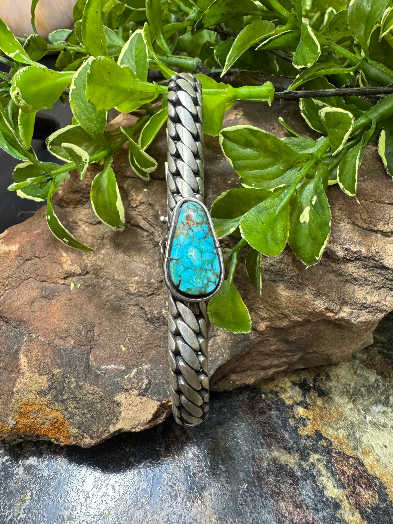Bali Chain Kingman Turquoise Bracelet
