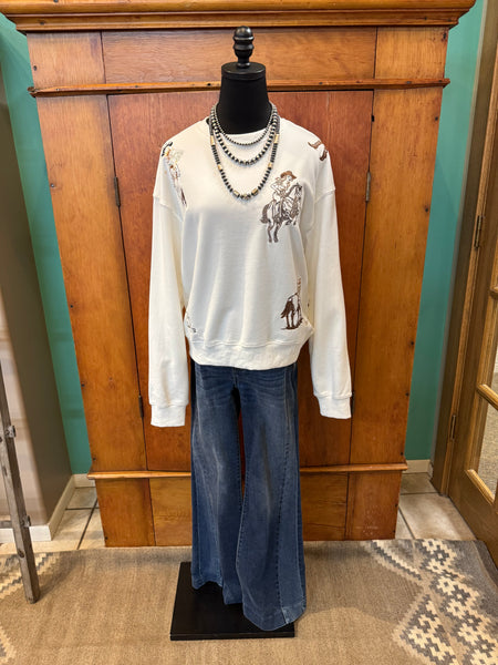Western Embroidered Graphic Sweatshirt