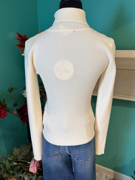Umgee Ribbed T-Neck Sweater