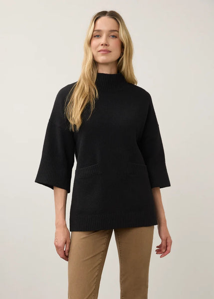Mock Neck Lightweight Sleeve Sweater