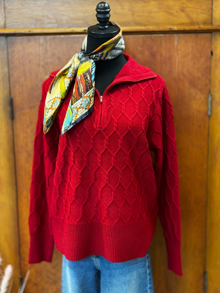 Half-Zip Chain Link Top