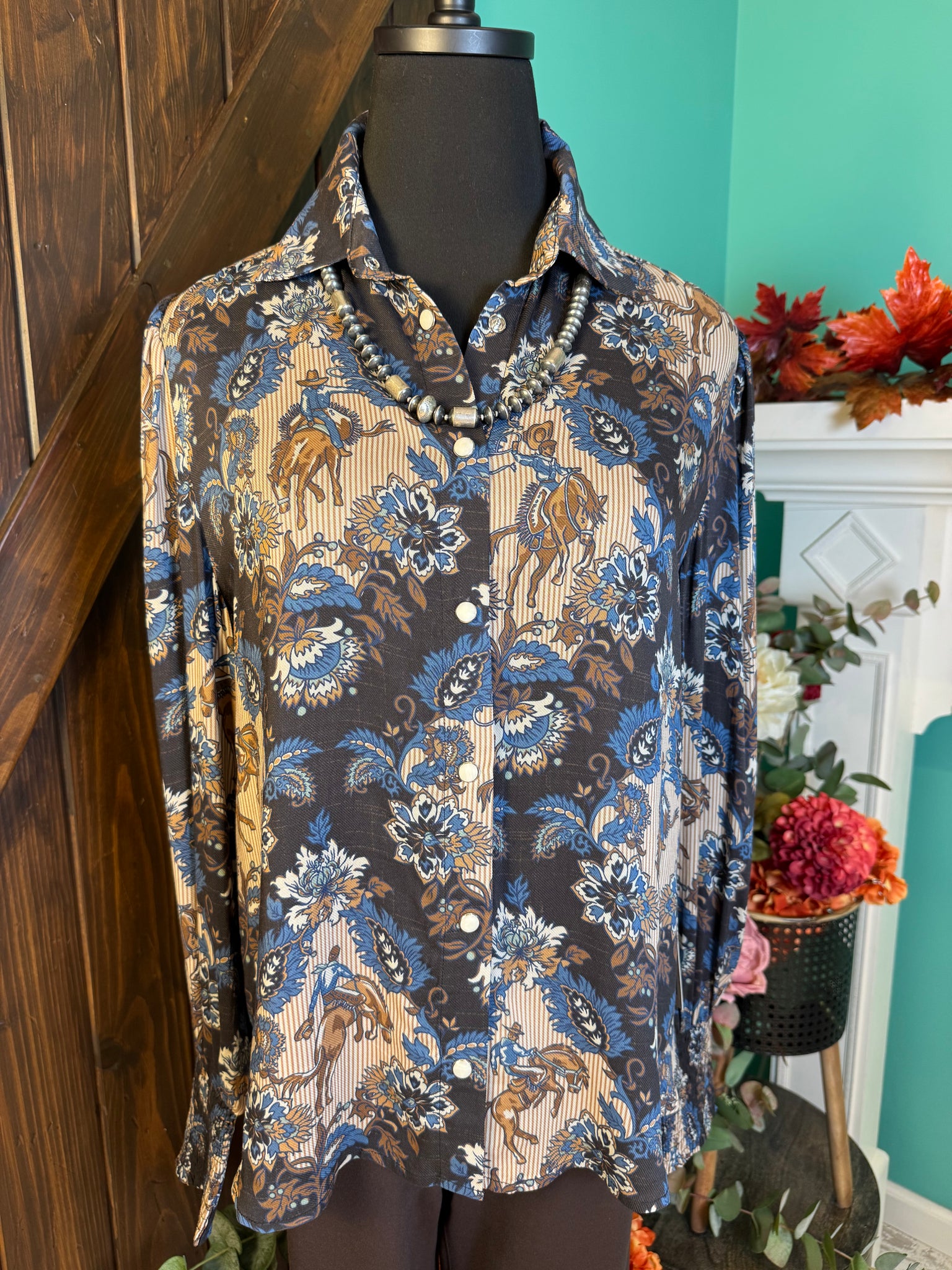 Double D Ranch De Witt’s Damask Blouse