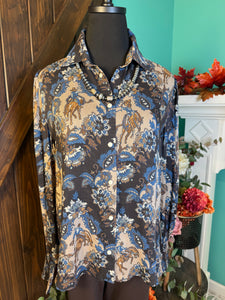 Double D Ranch De Witt’s Damask Blouse