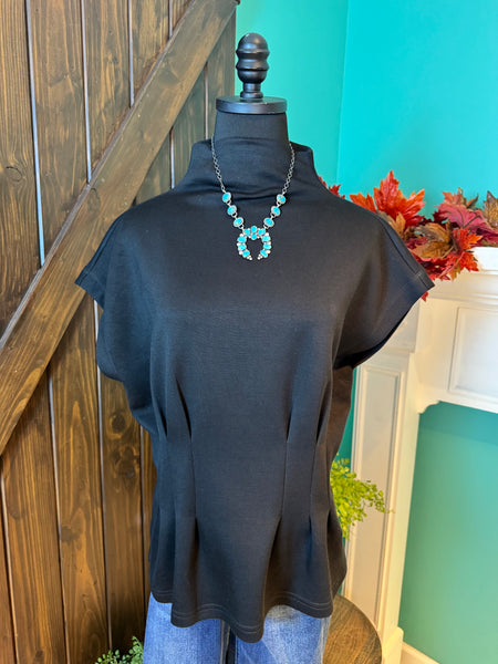 Entro Knit Fitted Mock Neck Top