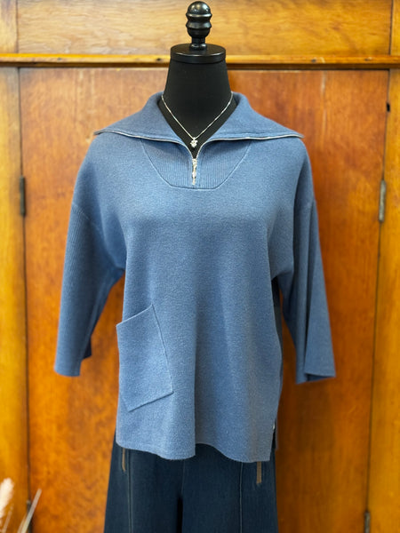 1/2 Zip Sweater With Pocket