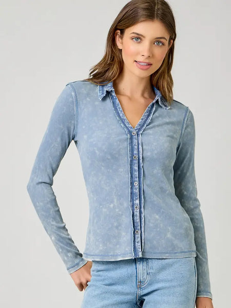 Thermal Washed Ribbed Top