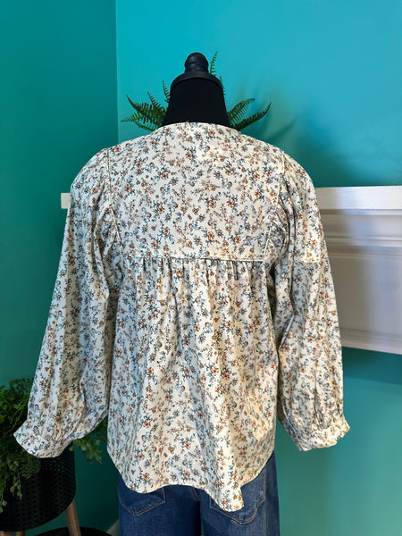Wishlist Floral Balloon Sleeve Top