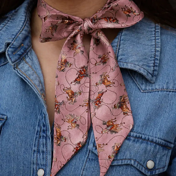 Western Floral Horseshoe Silk Twilly