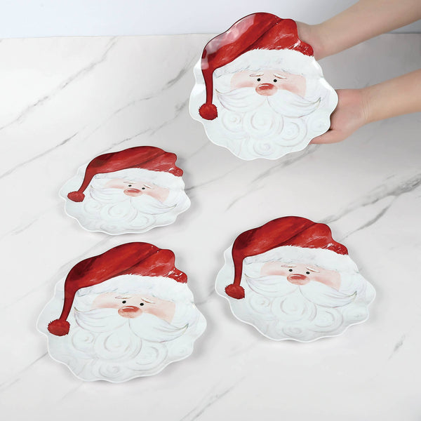 Santa Claus 9.5" Melamine Dinner Plates Set of 4