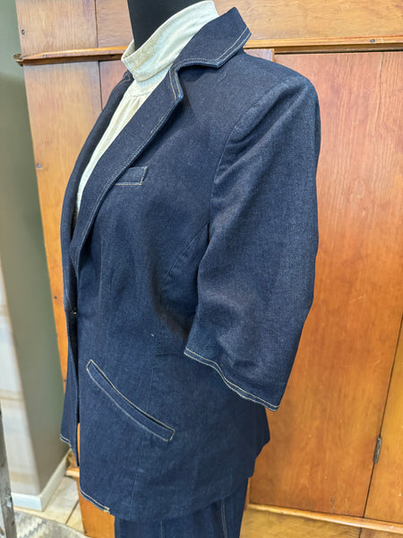 Joseph Ribkoff 1 Button Knit Denim Blazer