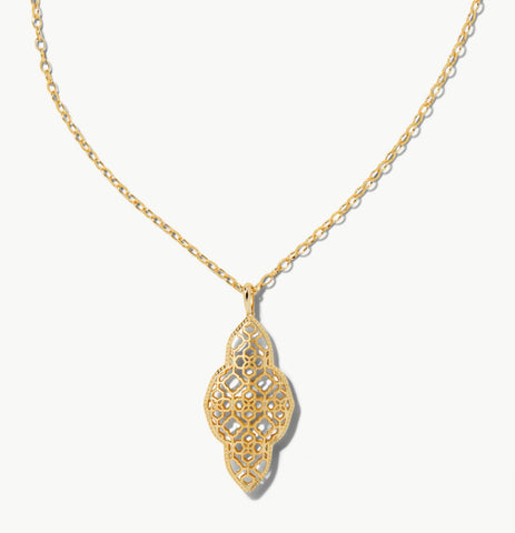 Kendra Scott Abbie Long Pendant Necklace in Gold