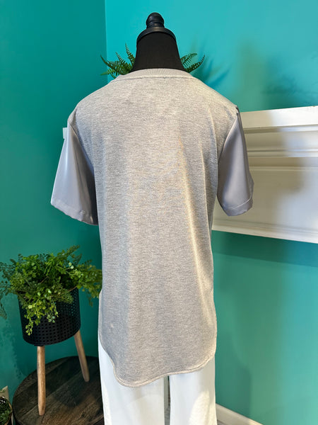 Lysse Aline Crewneck Mixed Media Top