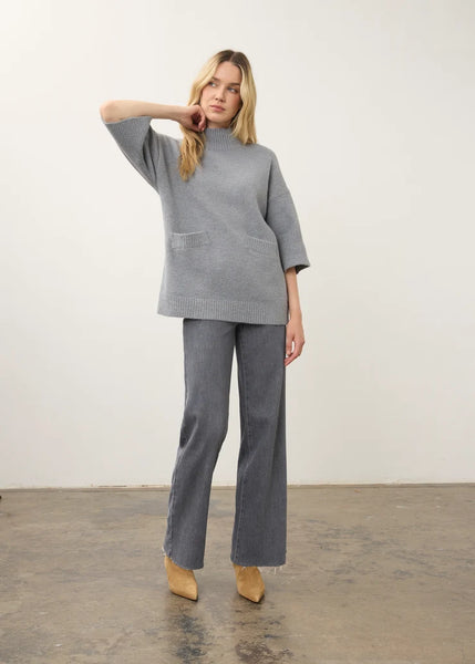 Mock Neck Lightweight Sleeve Sweater