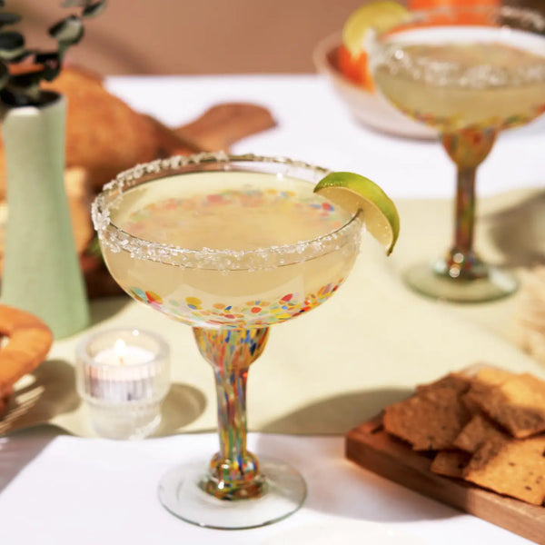 Artistico Recycled Glass Margarita Glasses Set of 2