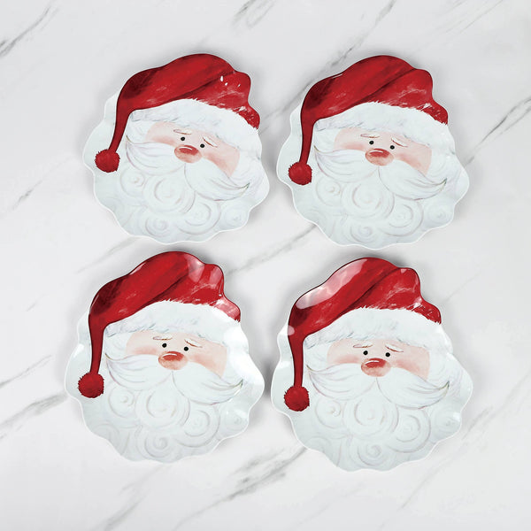 Santa Claus 9.5" Melamine Dinner Plates Set of 4