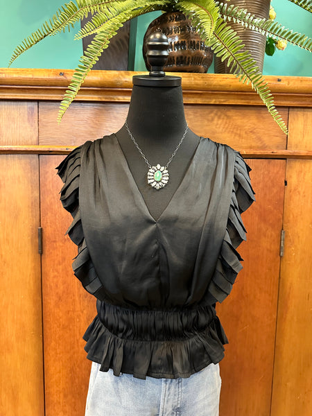Pleated Satin Top
