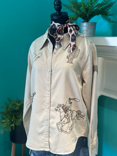 Cowboy Western Embroidery Shirt