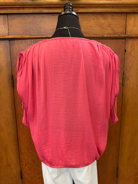 Liverpool Dolman V-Neck Woven Woven Top W/Ties