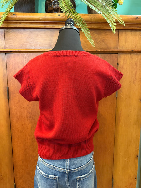 Cap Sleeves Knit Top