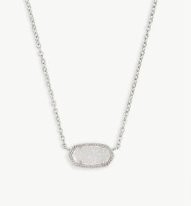 Elisa Silver Necklace in Iridescent Drusy