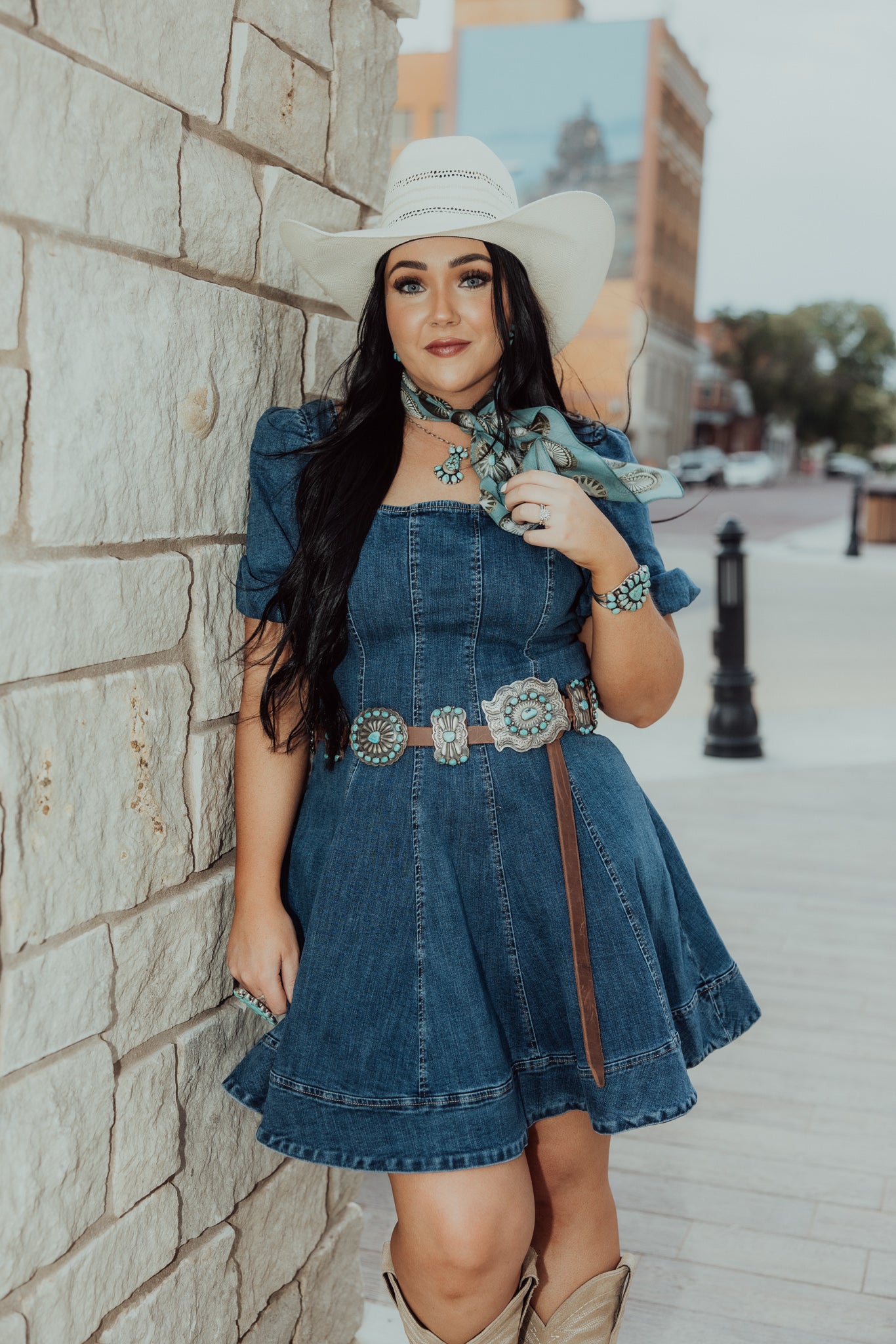 western mini dress Belle – Cummings Carousel Color:Check Mate style:alt_cottagewitch Meshki - Ryn Twisted The vibrant western print