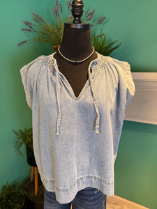 Denim Sleeveless Blouse