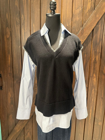 THML Mixed Media Two-Fer Top