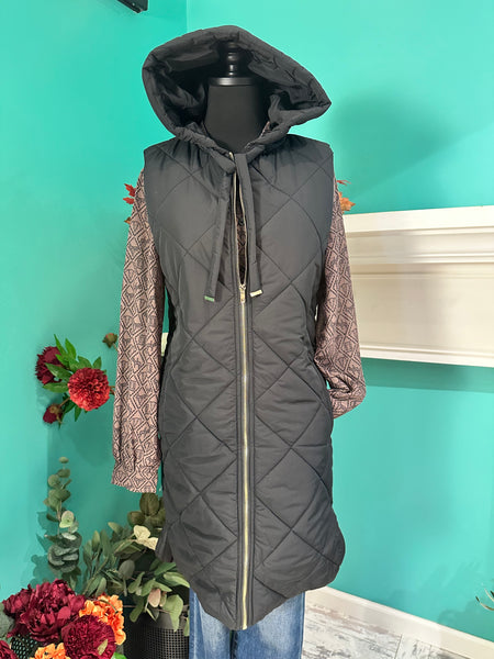 Mystree Quilted Puffer Hoodie Vest