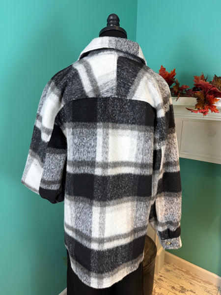 Mystree Plaid Shirt Jacket