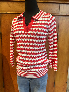 FDJ Polo Chevron Stripe Sweater