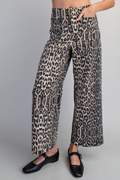 Leopard Straight Leg Pants