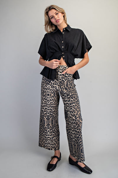 Leopard Straight Leg Pants