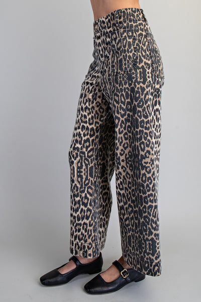 Leopard Straight Leg Pants